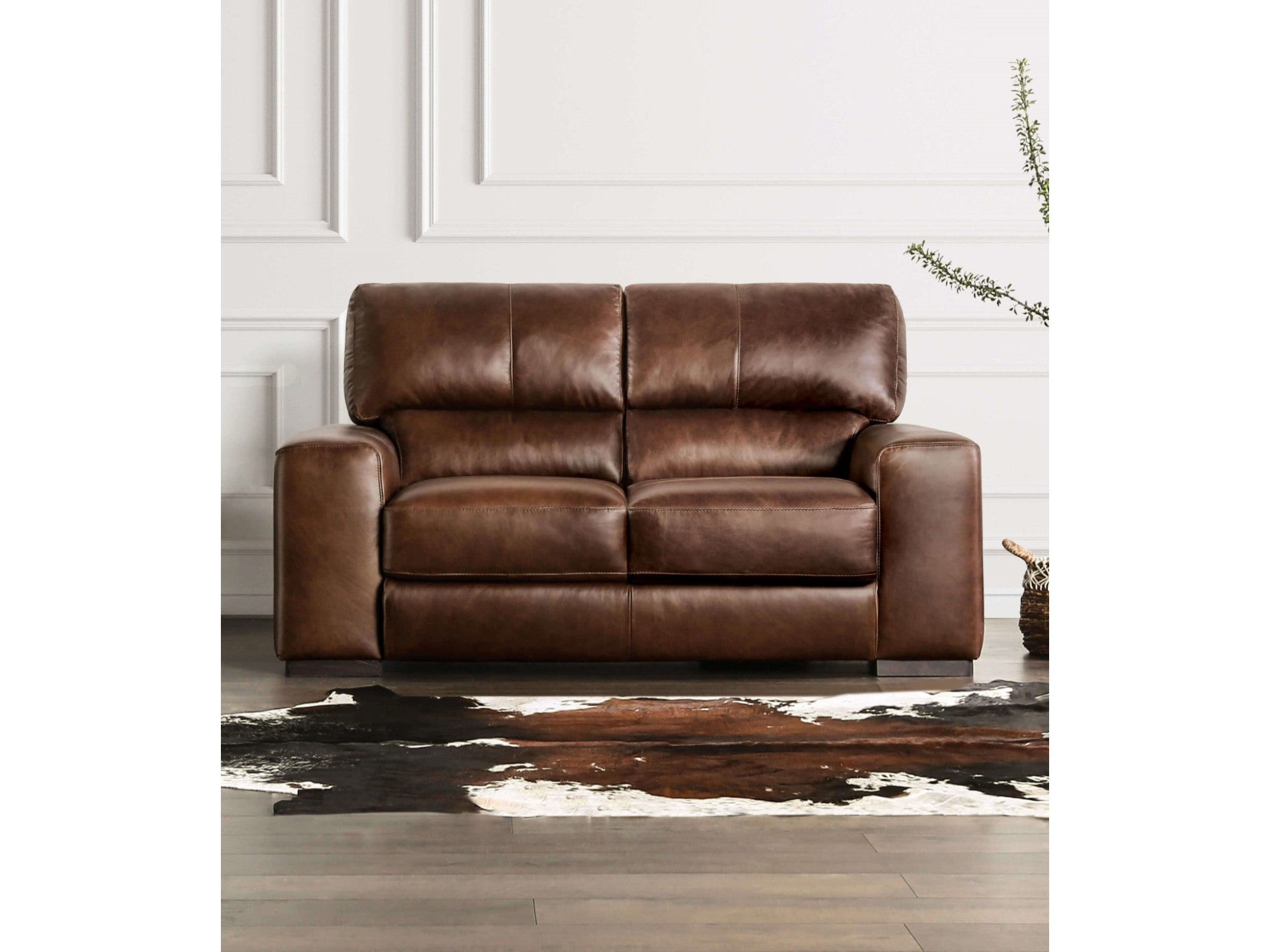 Marsicano Cognac Real Italian Leather Sofa