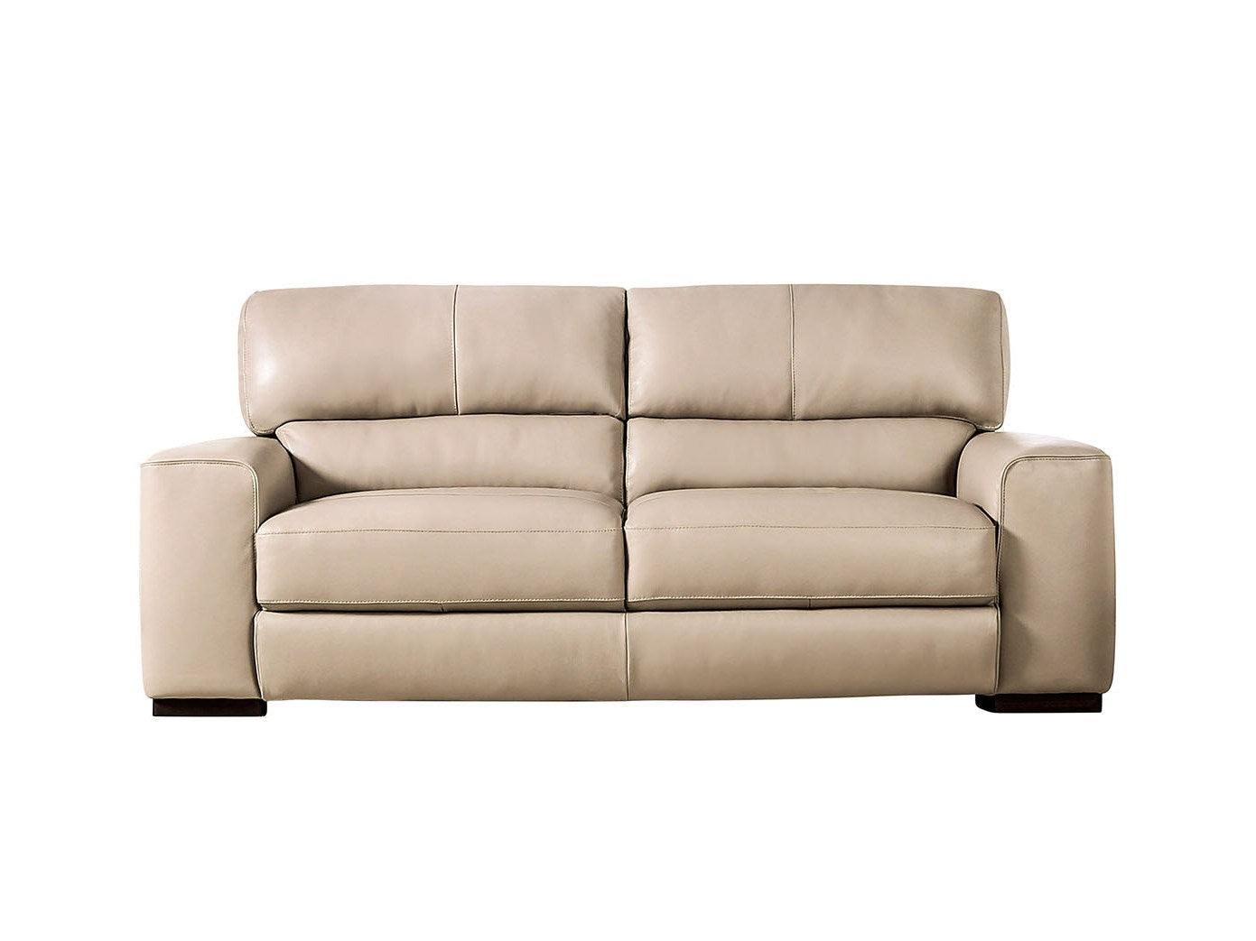 Marsicano Taupe Real Italian Leather Sofa