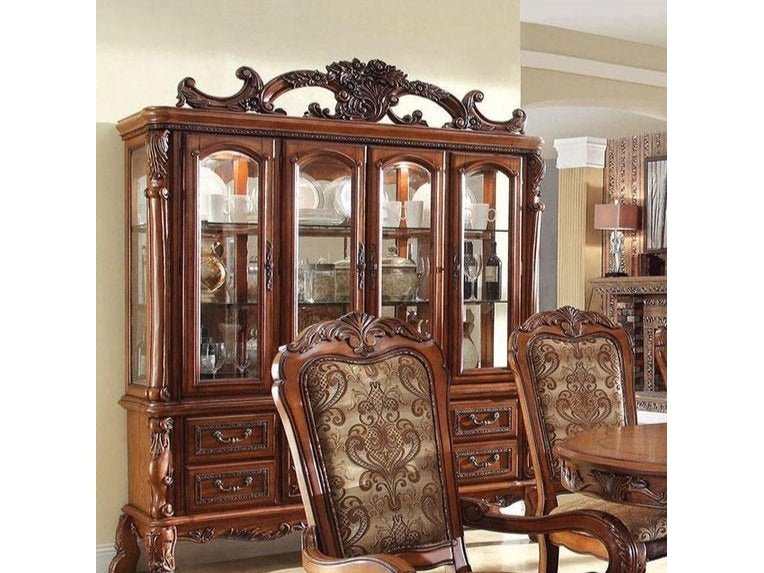 Medieve Antique Oak Curio/Hutch Buffet