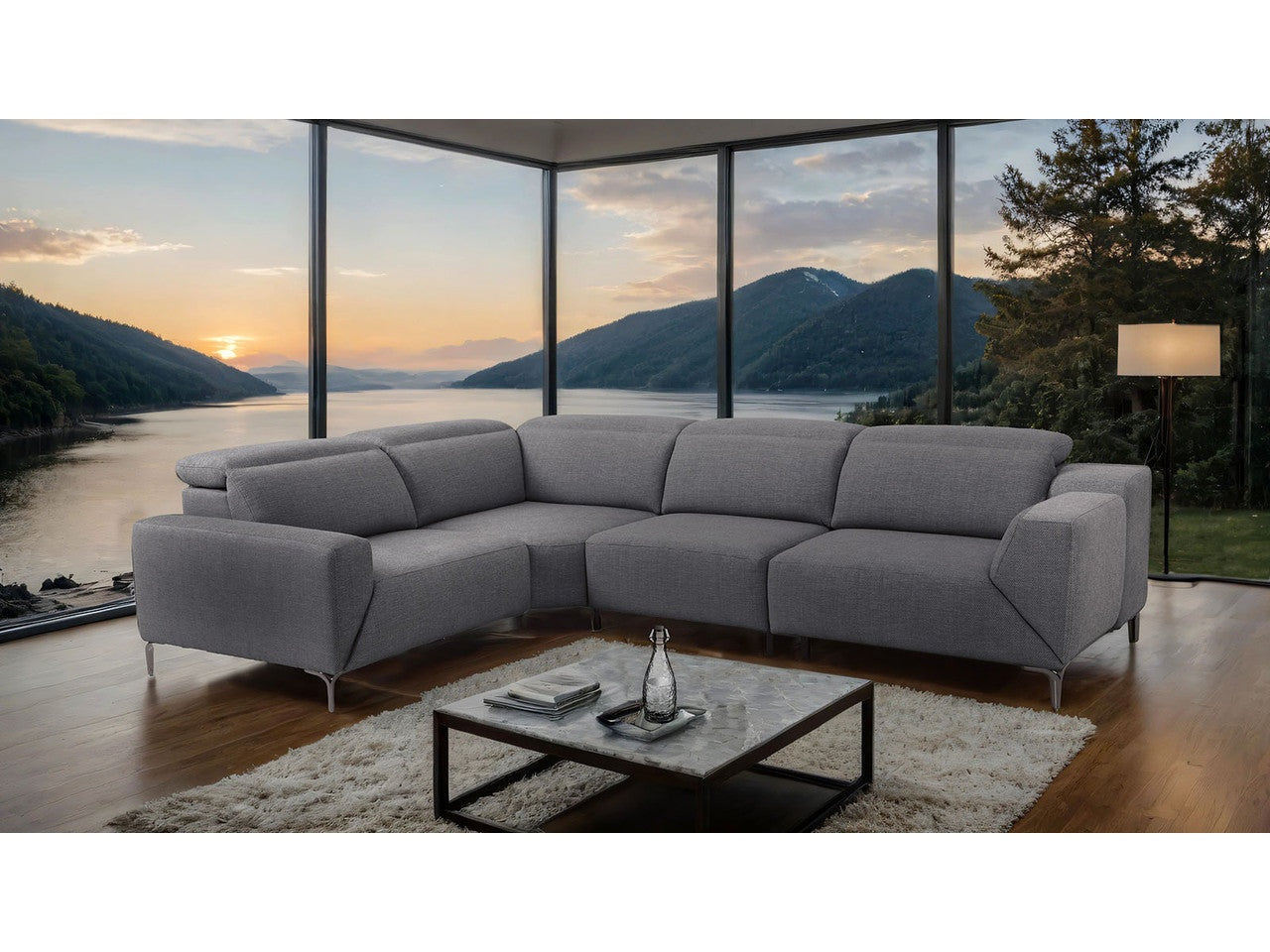 Melancton Dark Gray Power Sectional
