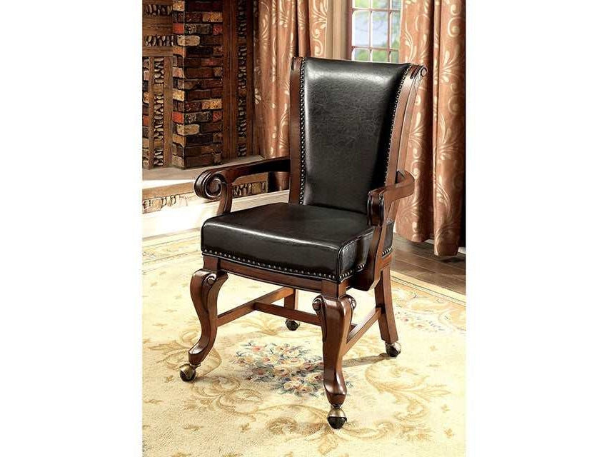 Melina Brown Cherry/Black Arm Chair