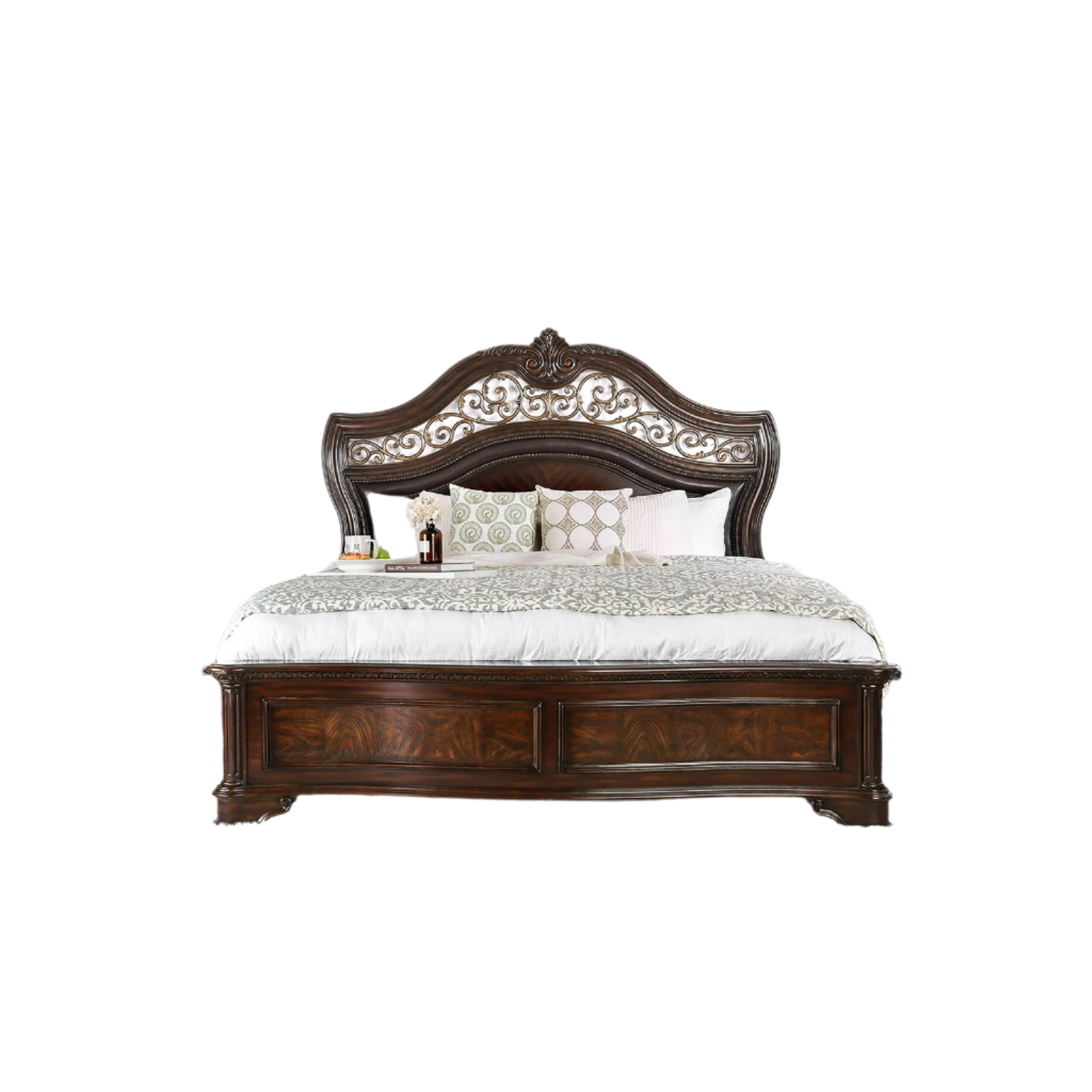 Menodora Brown Cherry 5 Pc. Queen Bedroom Set w/ 2NS