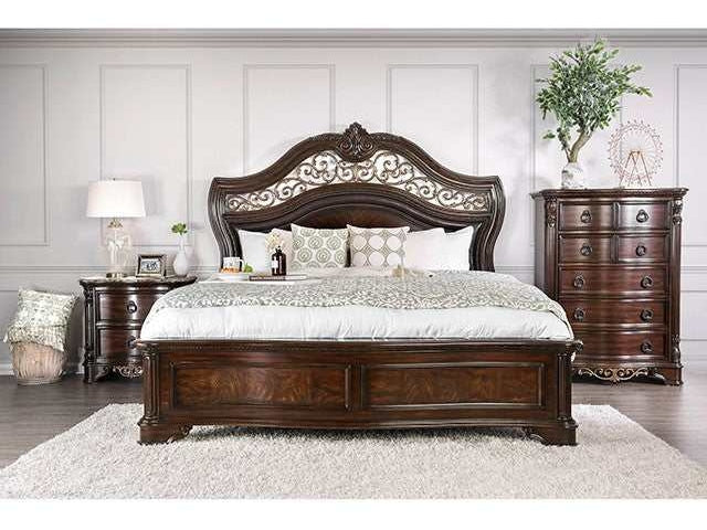 Menodora Brown Cherry California King Bed