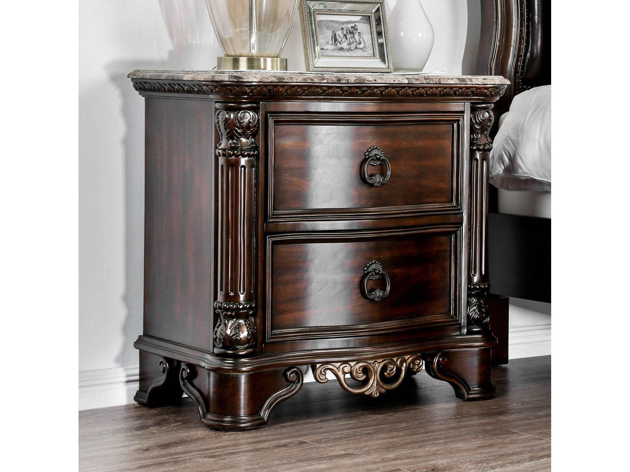 Menodora Brown Cherry Nightstand
