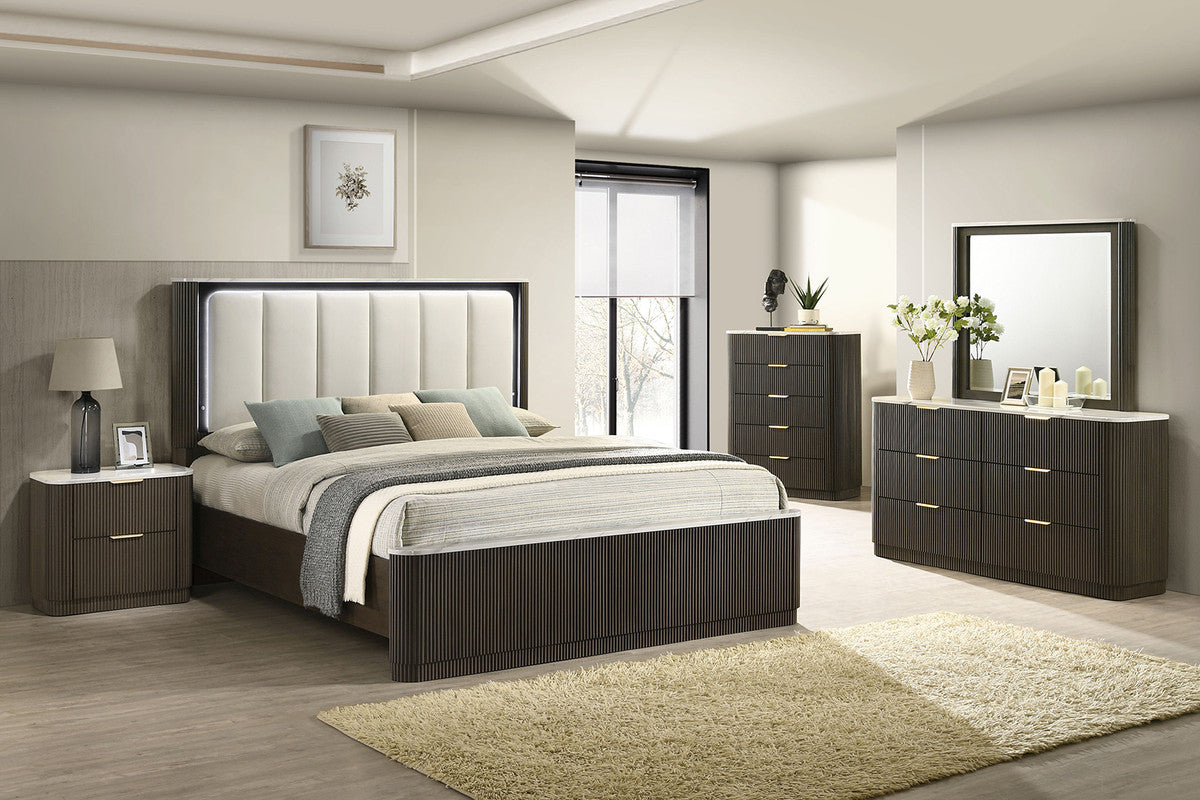 Merthyr Dark Walnut Queen Bed