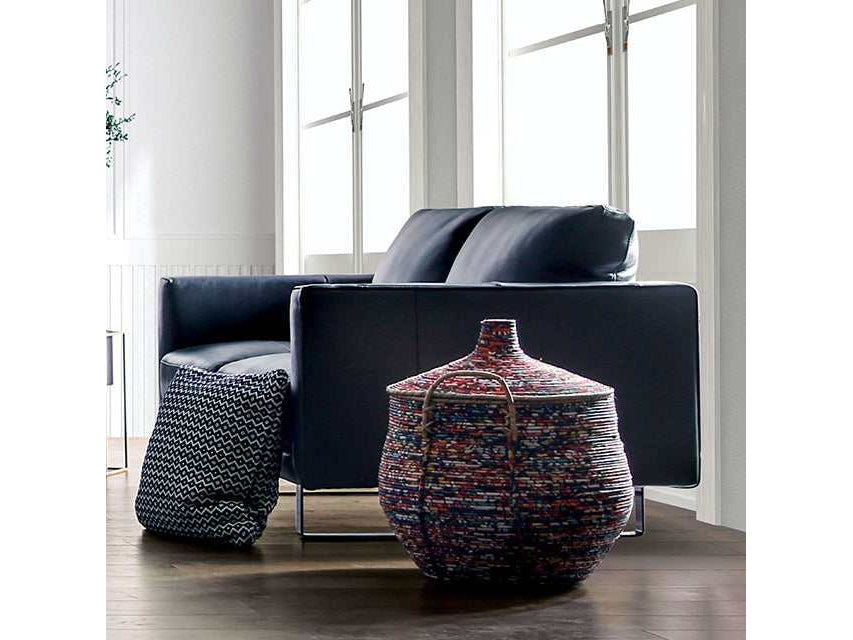 Mezzanotte Midnight Blue Real Italian Leather Loveseat