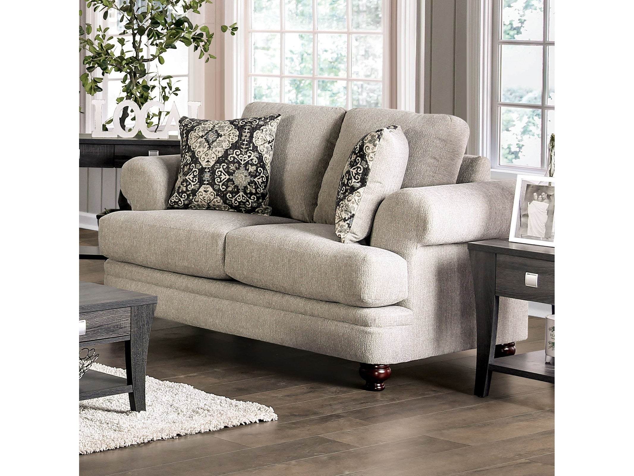 Miramar Beige/Charcoal Loveseat