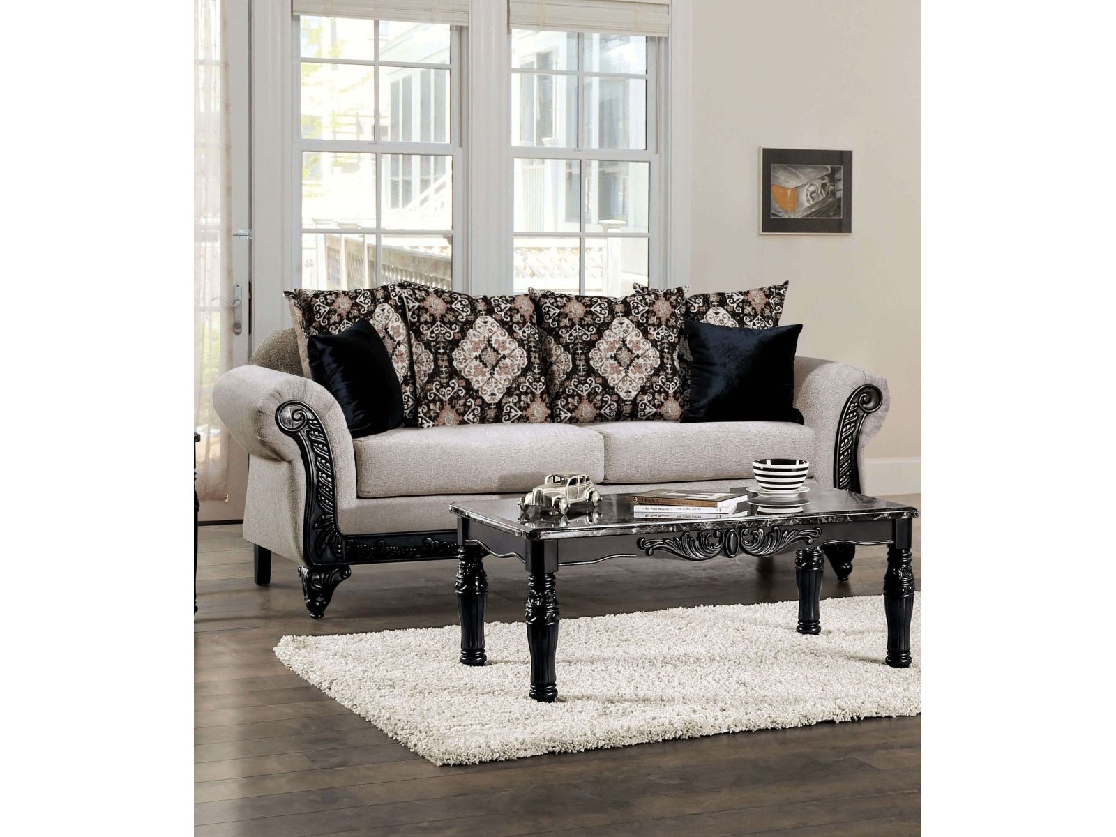 Molfetta Light Brown & Black Sofa