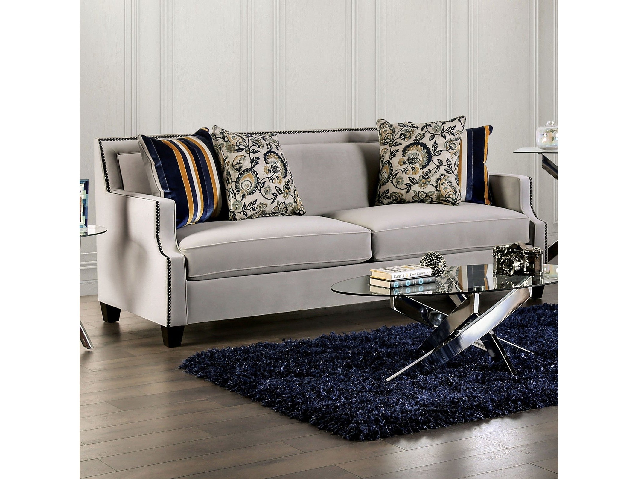 Montecelio Light Gray/Navy Sofa
