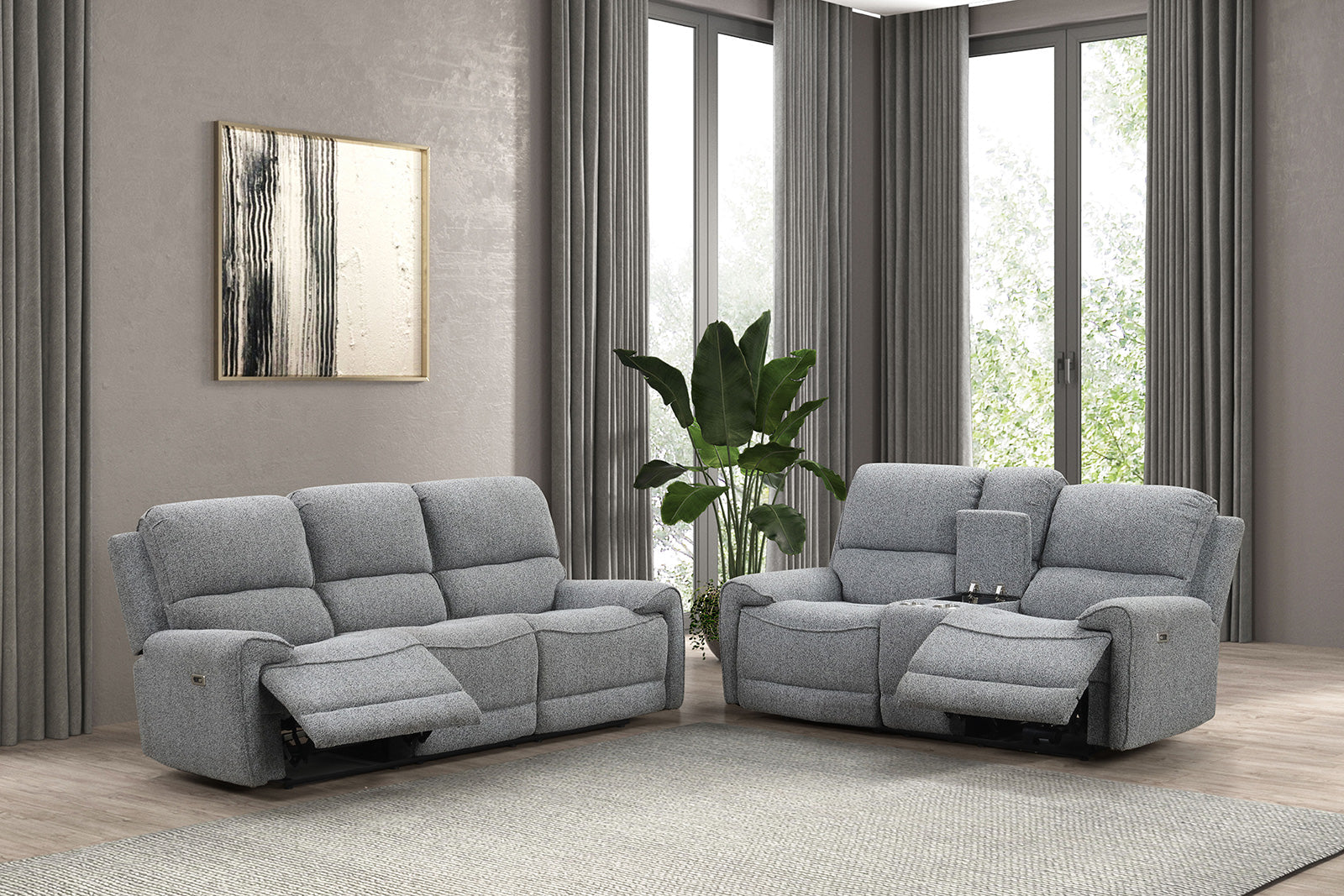 Morcote Gray Reclining Loveseat