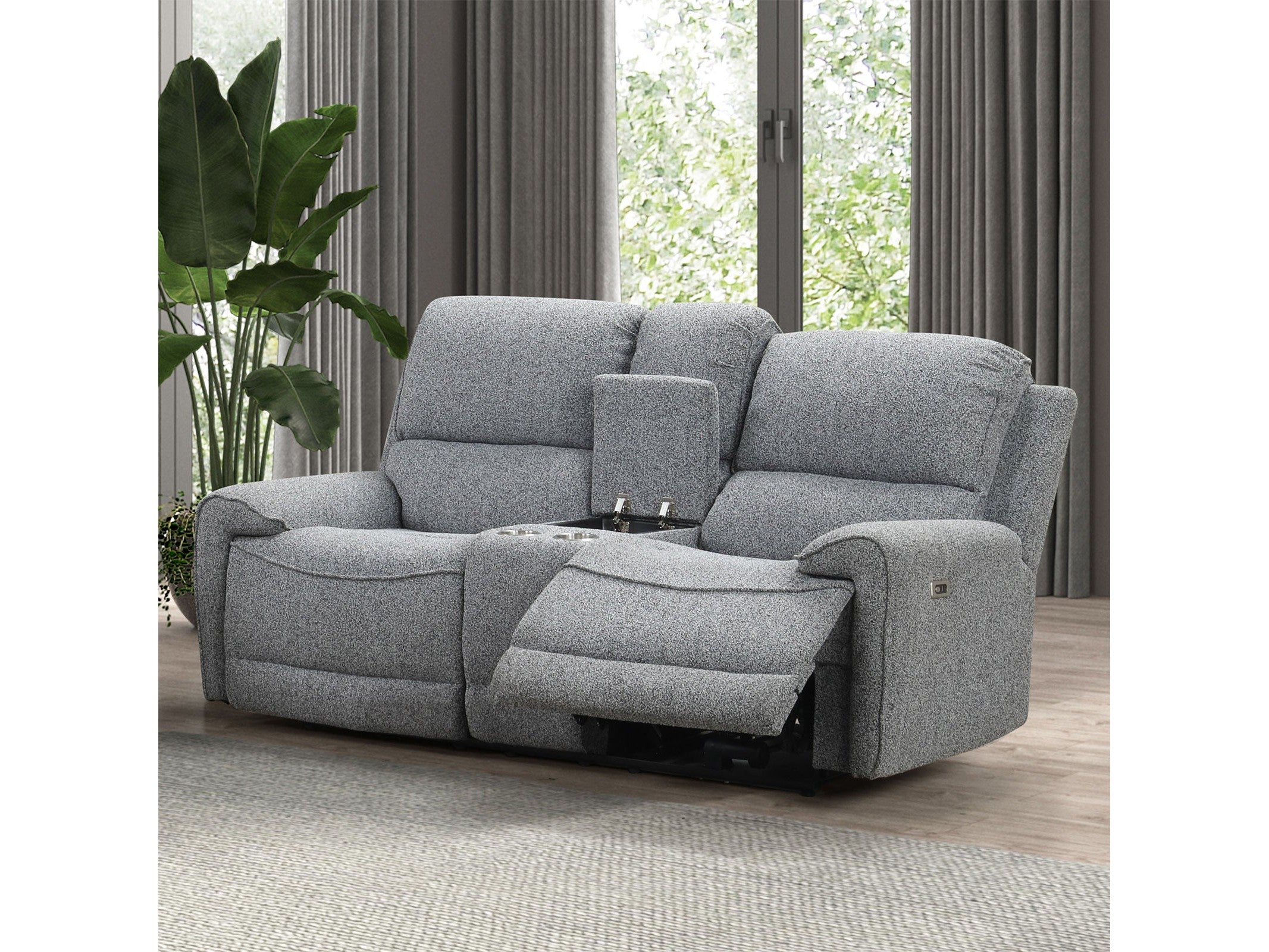 Morcote Gray Reclining Loveseat