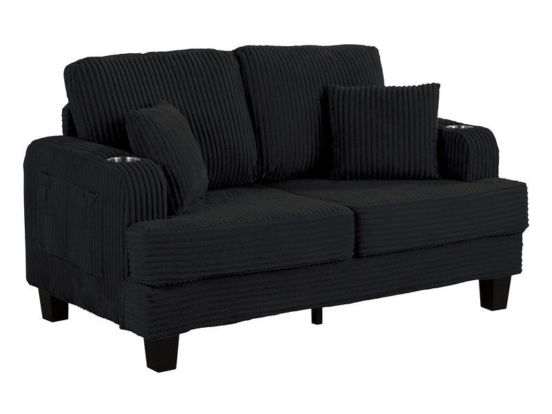 Moretaine Black Loveseat