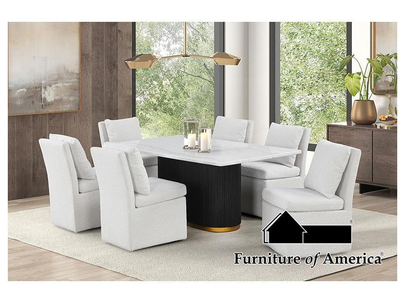 Morges Black/White 7 Piece Dining Set