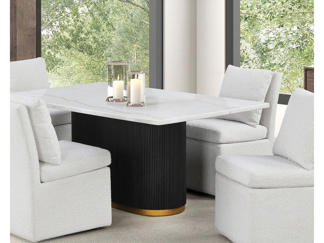 Morges Black/White Dining Table