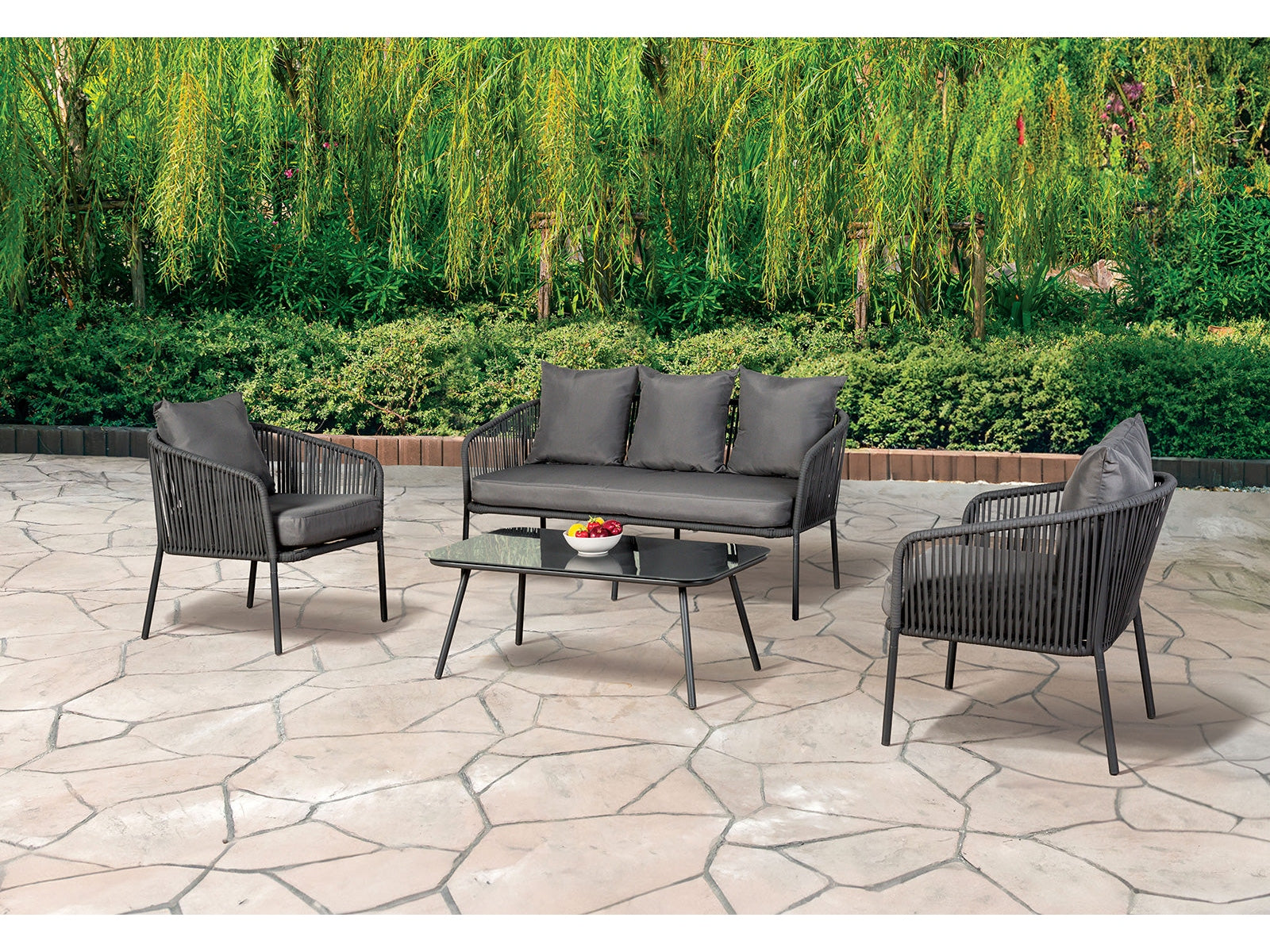 Myesha Dark Gray/Light Gray 4 Pc. Conversation Set