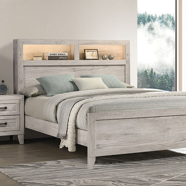 Mysen White Wash 5 Pc. Queen Bedroom Set w/ 2NS
