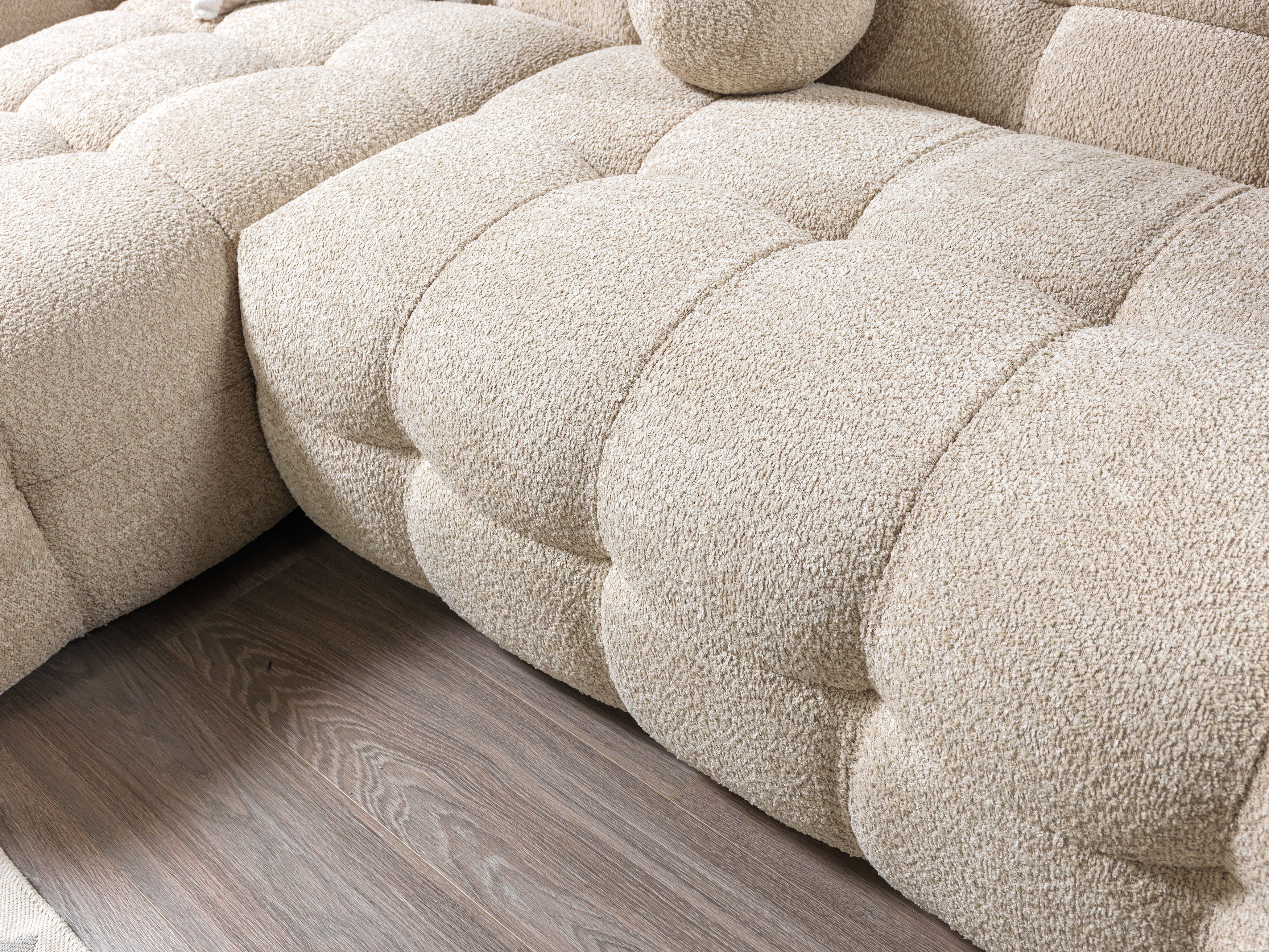 Ivy Sand Boucle LAF 110" Sectional