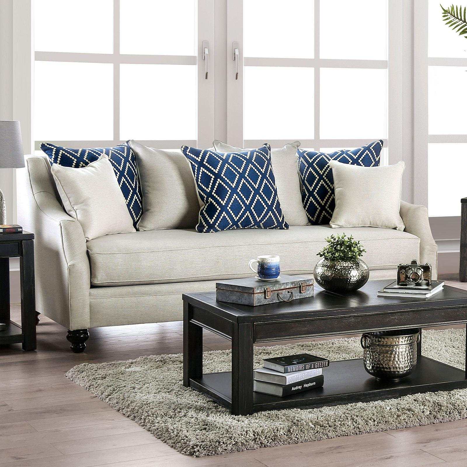 Nefyn Ivory Stationary Sofa & Loveseat 2pc