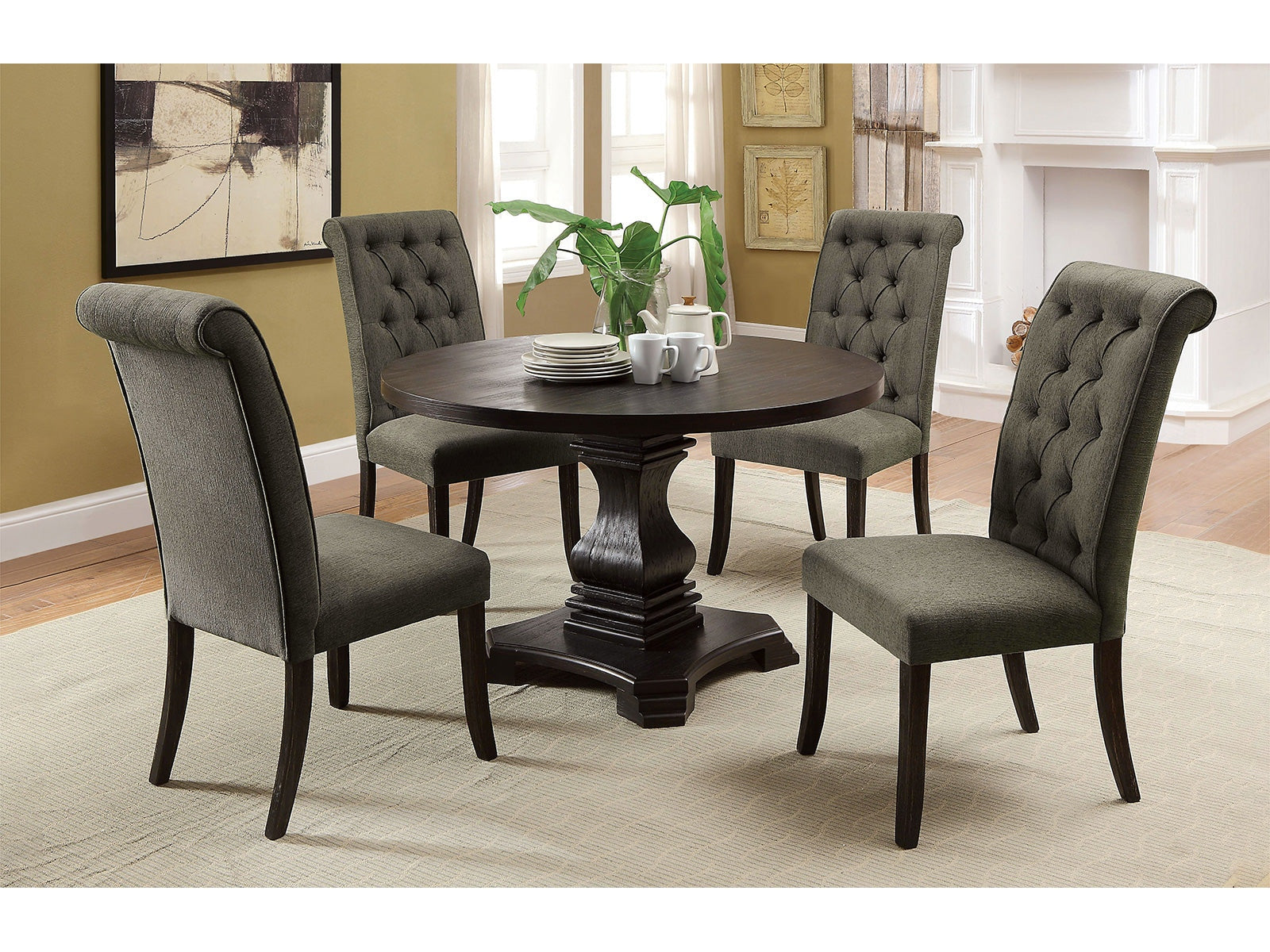 Nerissa Antique Black/ Gray 5 Piece Dining Set