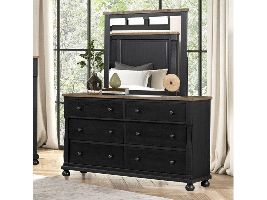 Neue Mills Black/Rustic Oak Dresser