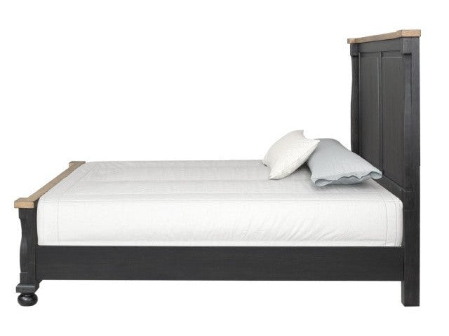Neue Mills Black/Rustic Oak Queen Bed