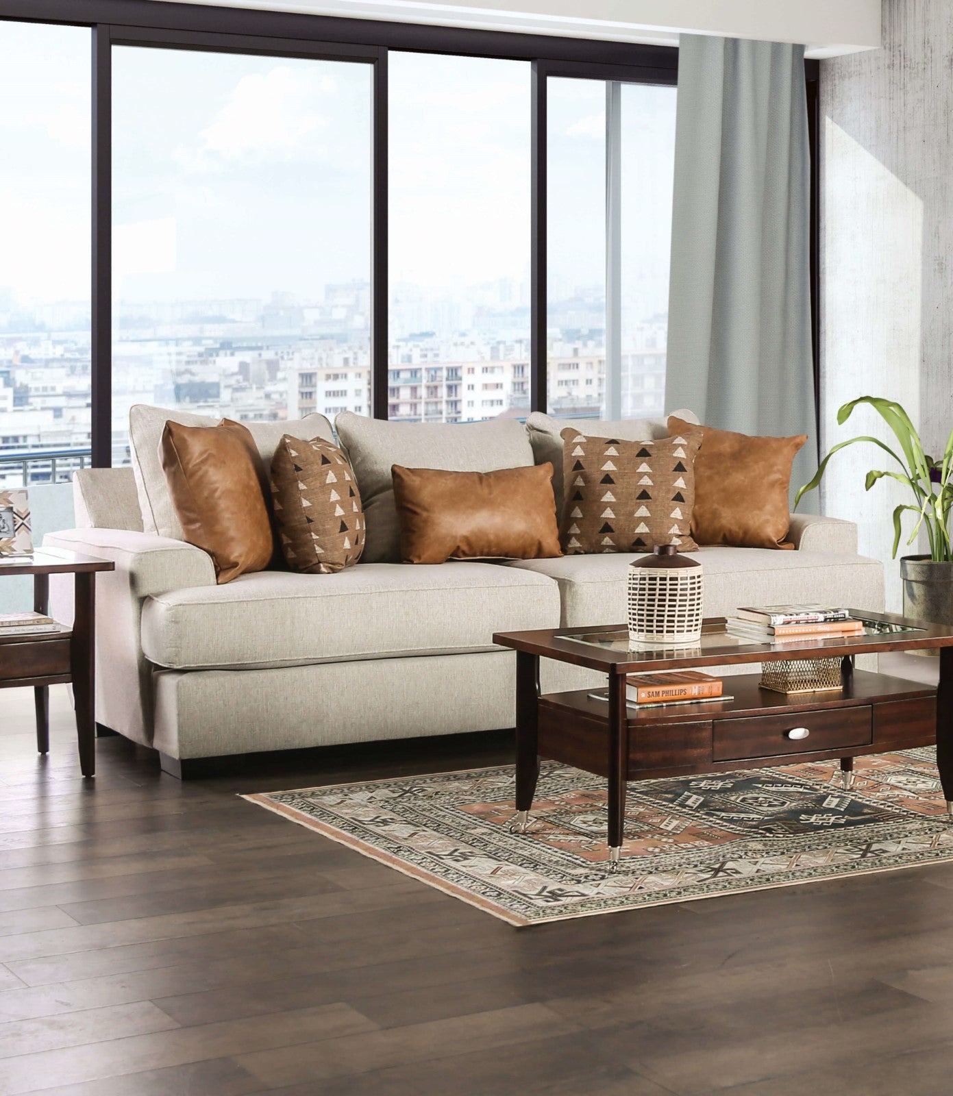 New meadows Sand/Caramel Sofa & Loveseat