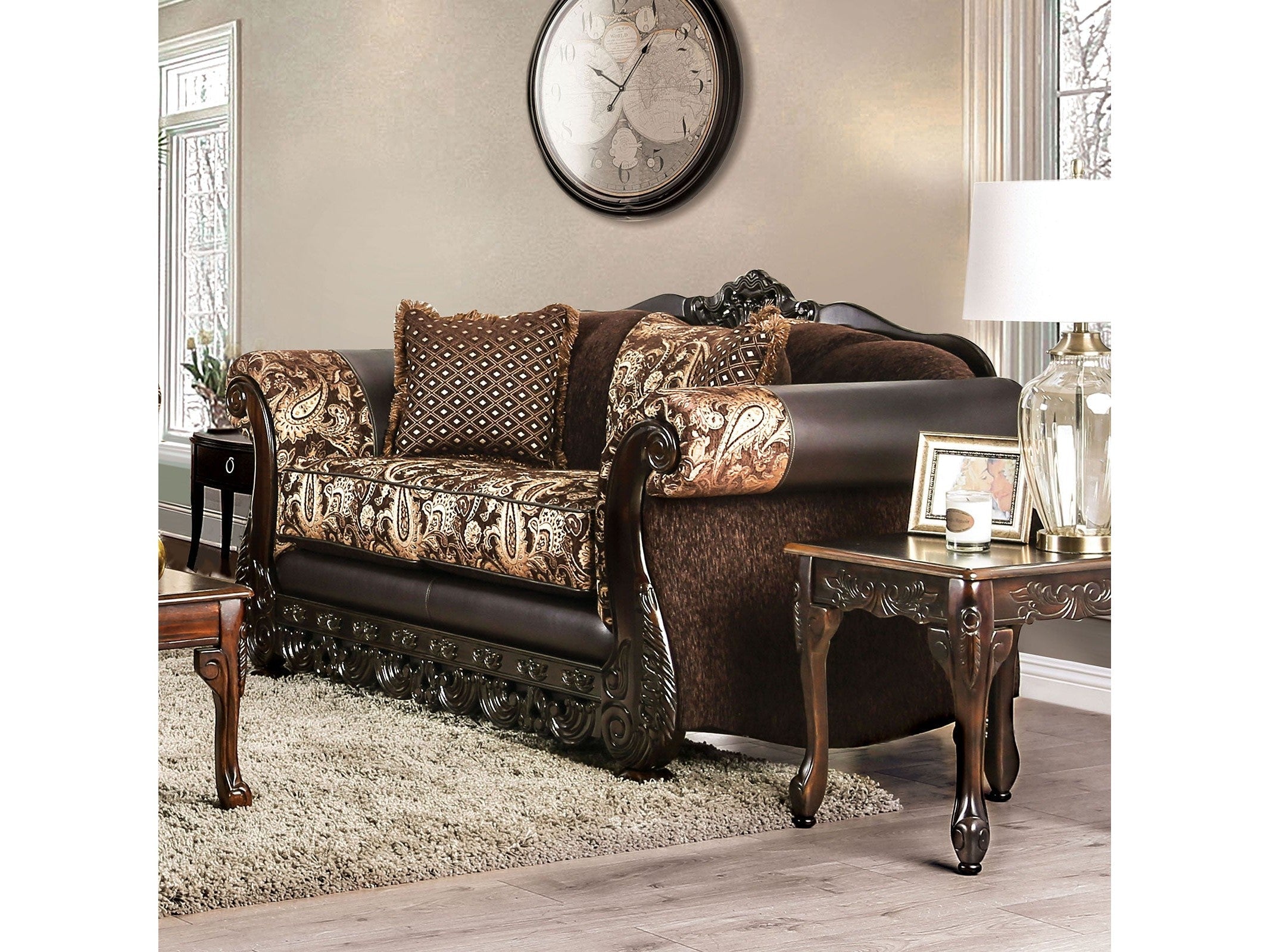 Newdale Brown/Gold Loveseat