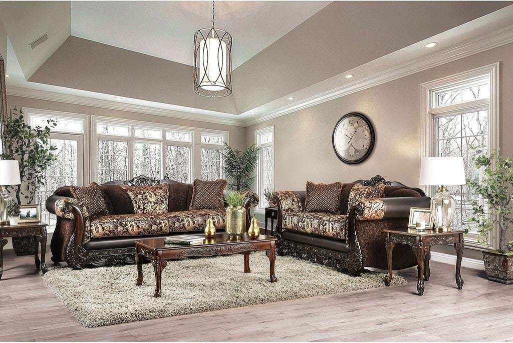 Newdale Brown & Gold Sofa