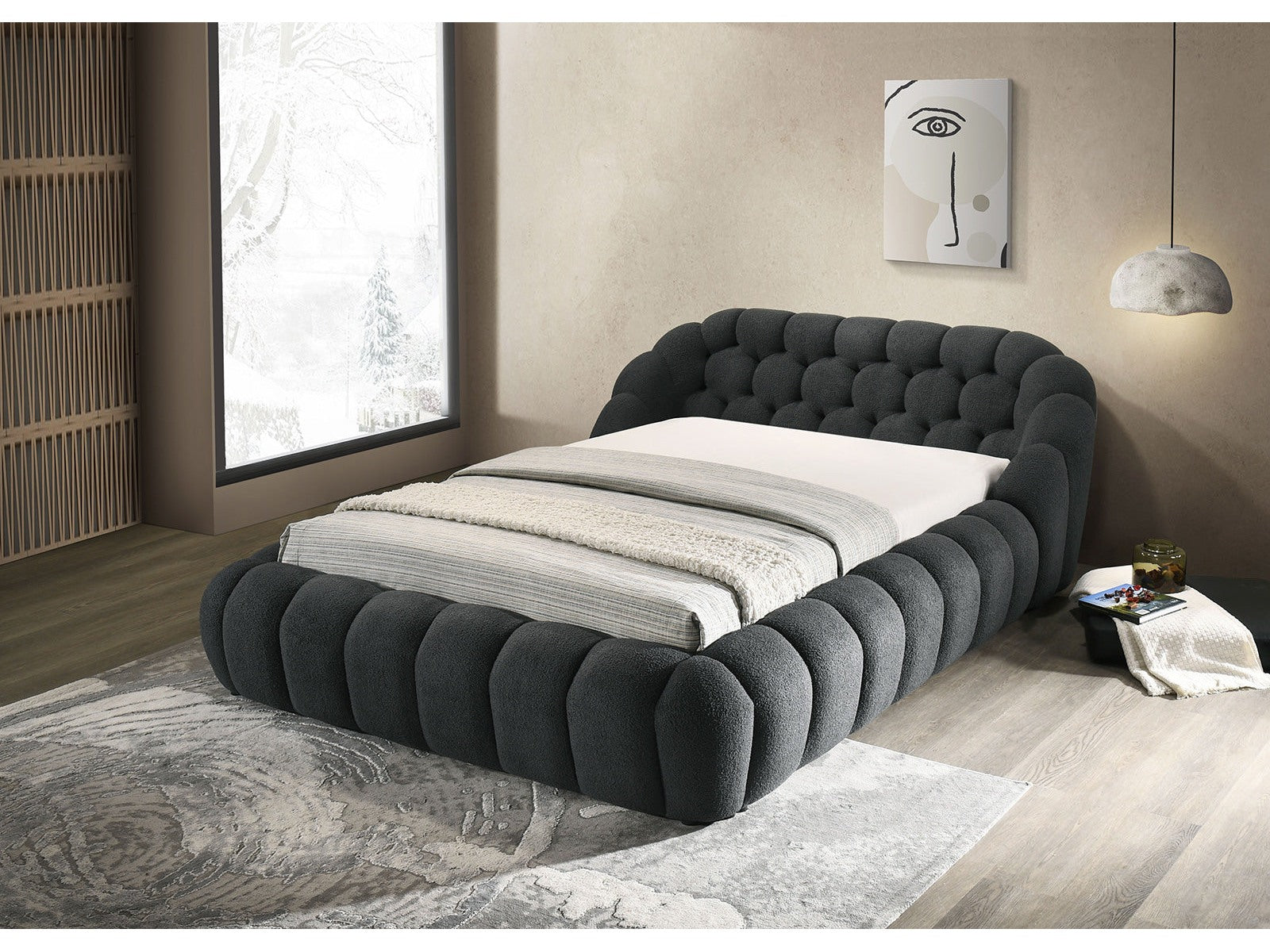 Newquay Charcoal Eastern King Bed