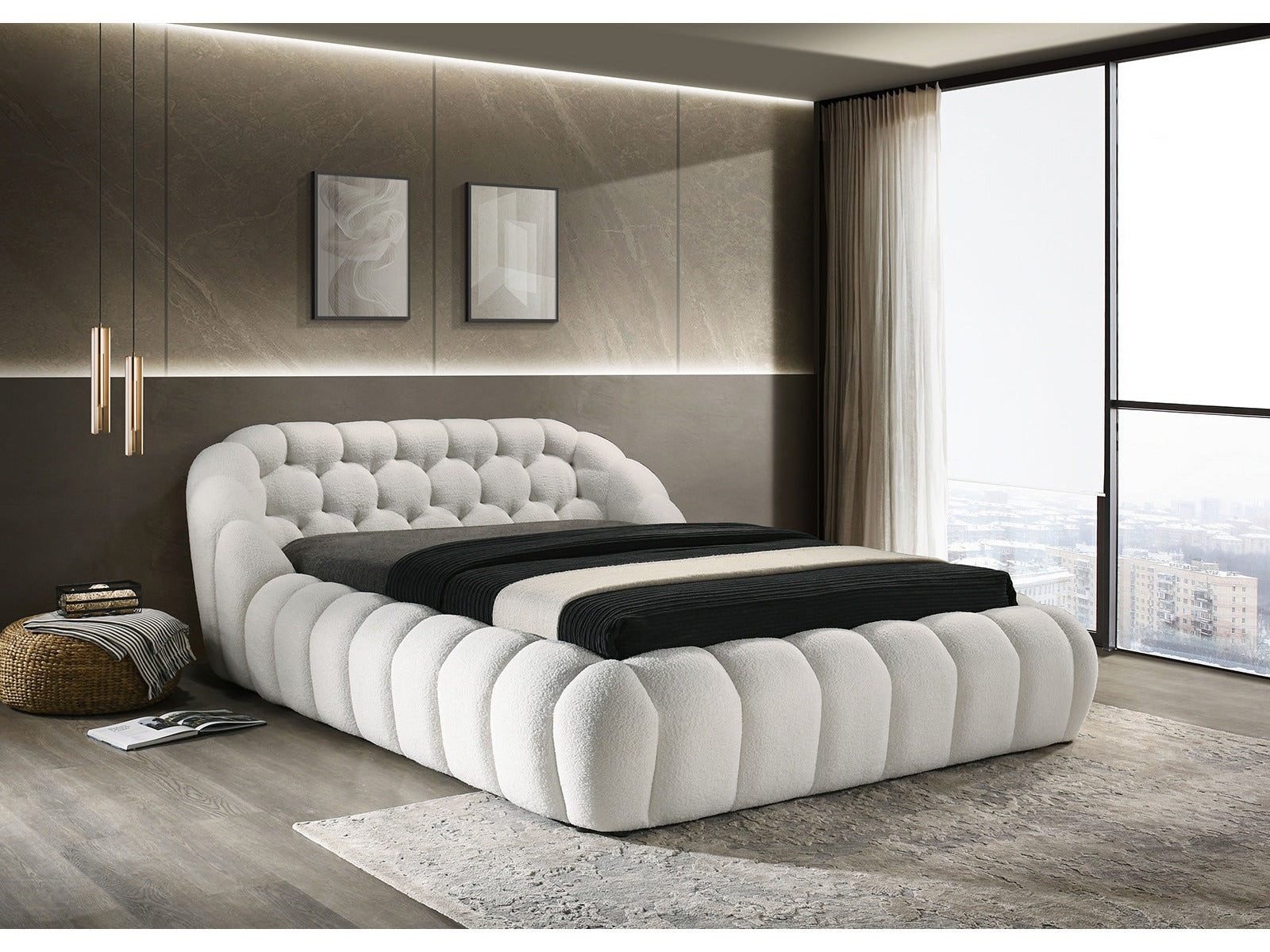 Newquay White Eastern King Bed