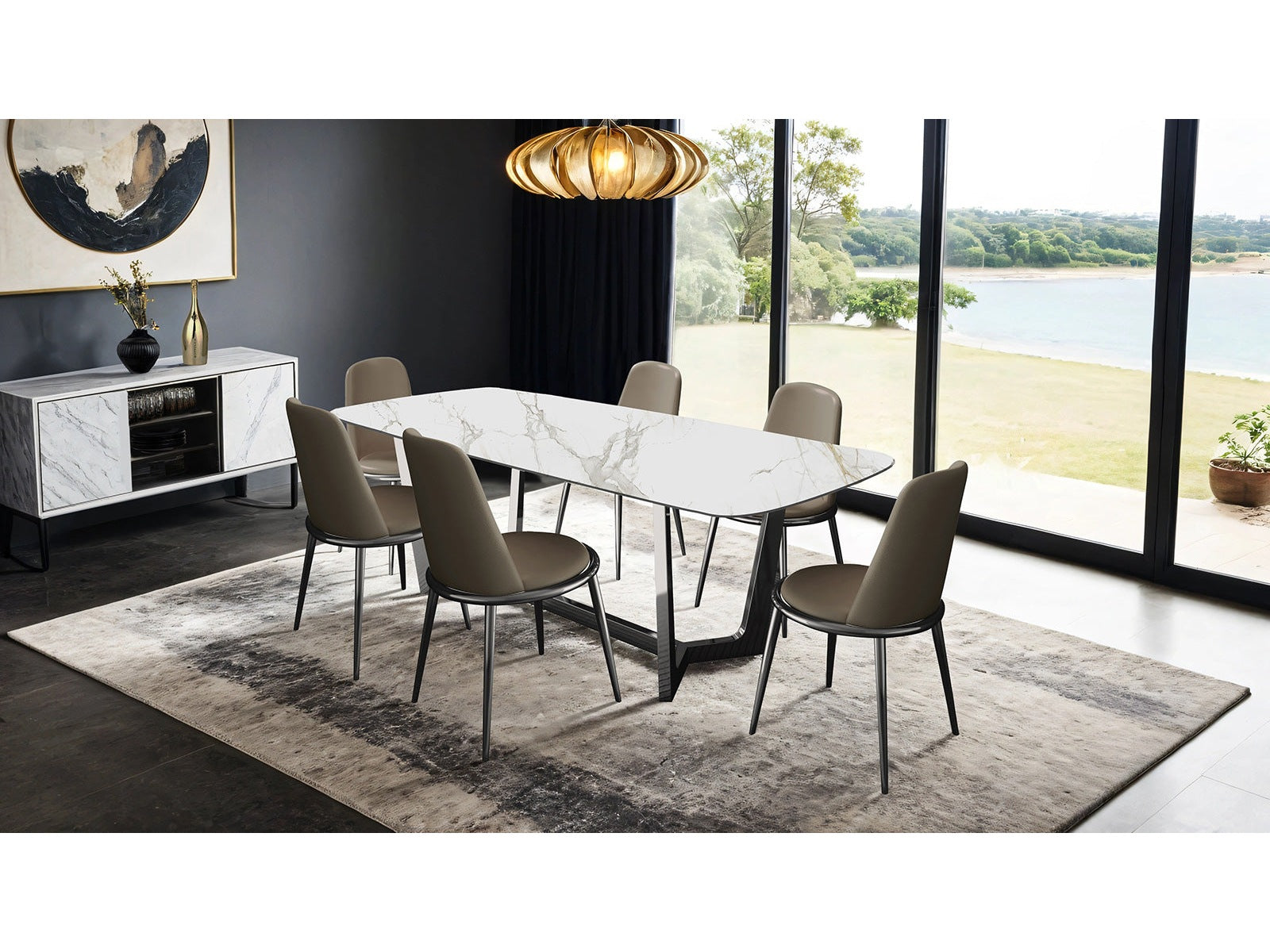 Norelli Silver/Taupe 7 Piece Dining Set