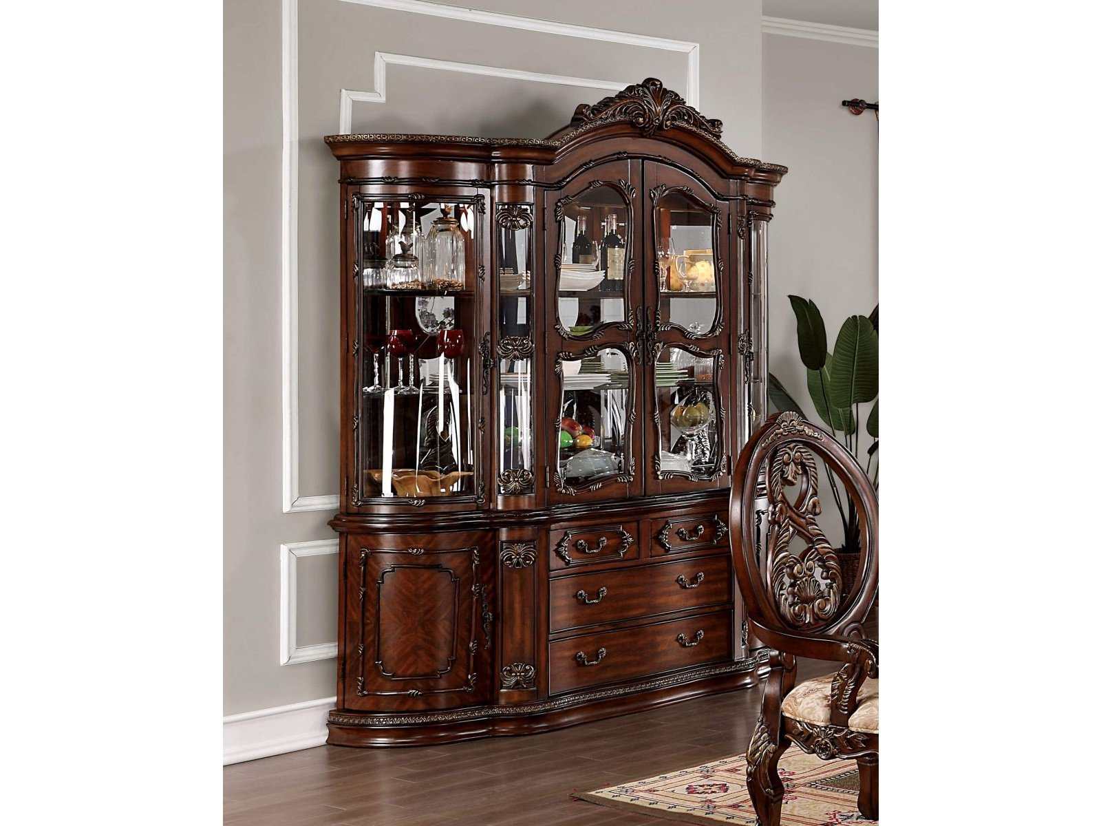 Normandy Brown Cherry Hutch & Buffet
