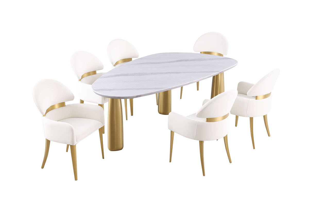 Northam White/Matte Gold 5 Pc. Dining Table Set