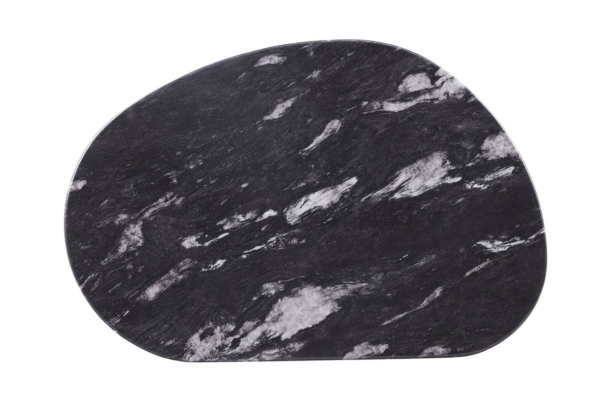 Northwich Black/Gray/Matte Gold Oval Coffee Table