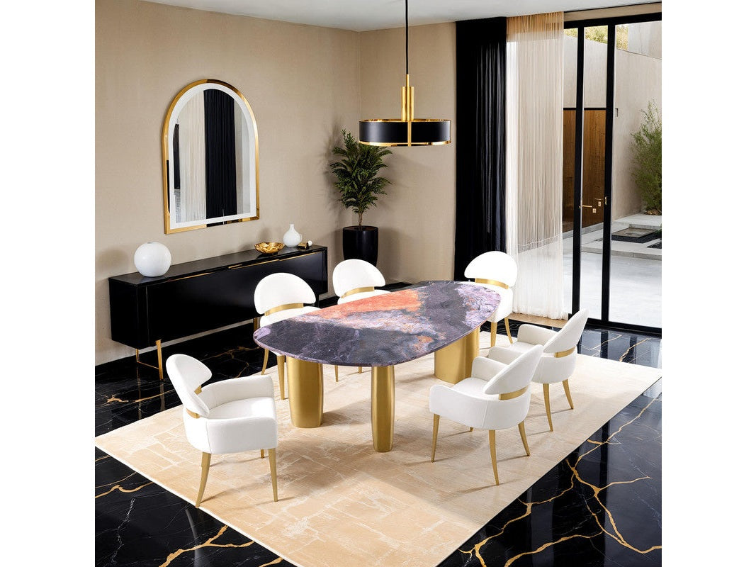 Northwich Black/Gray/Matte Gold/White 5 Pc. Dining Table Set