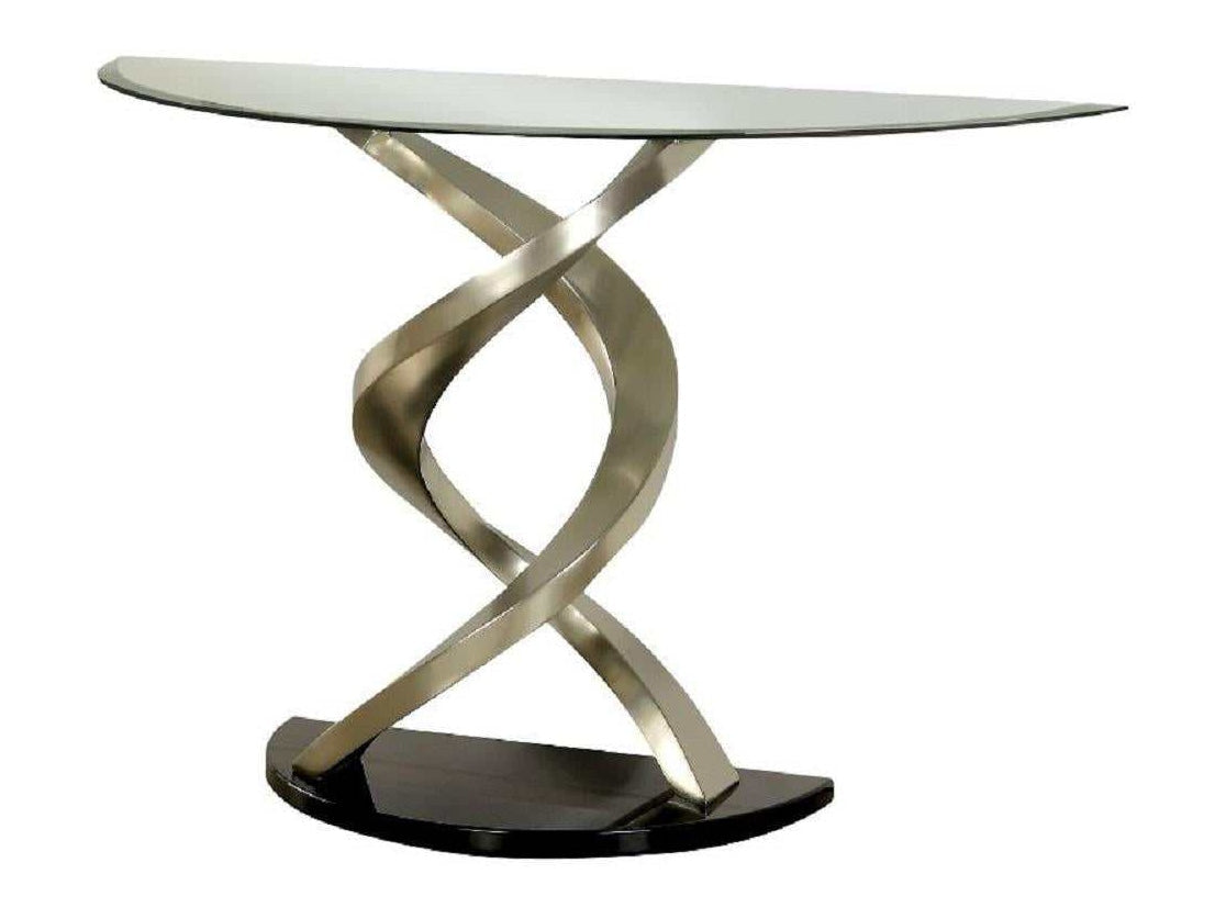 Nova Satin Plated & Black Sofa Table