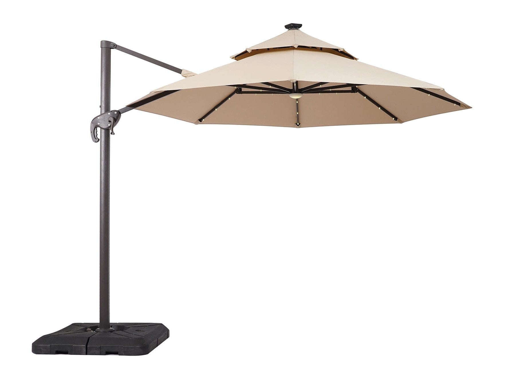Nuti Beige Round Umbrella w/Base