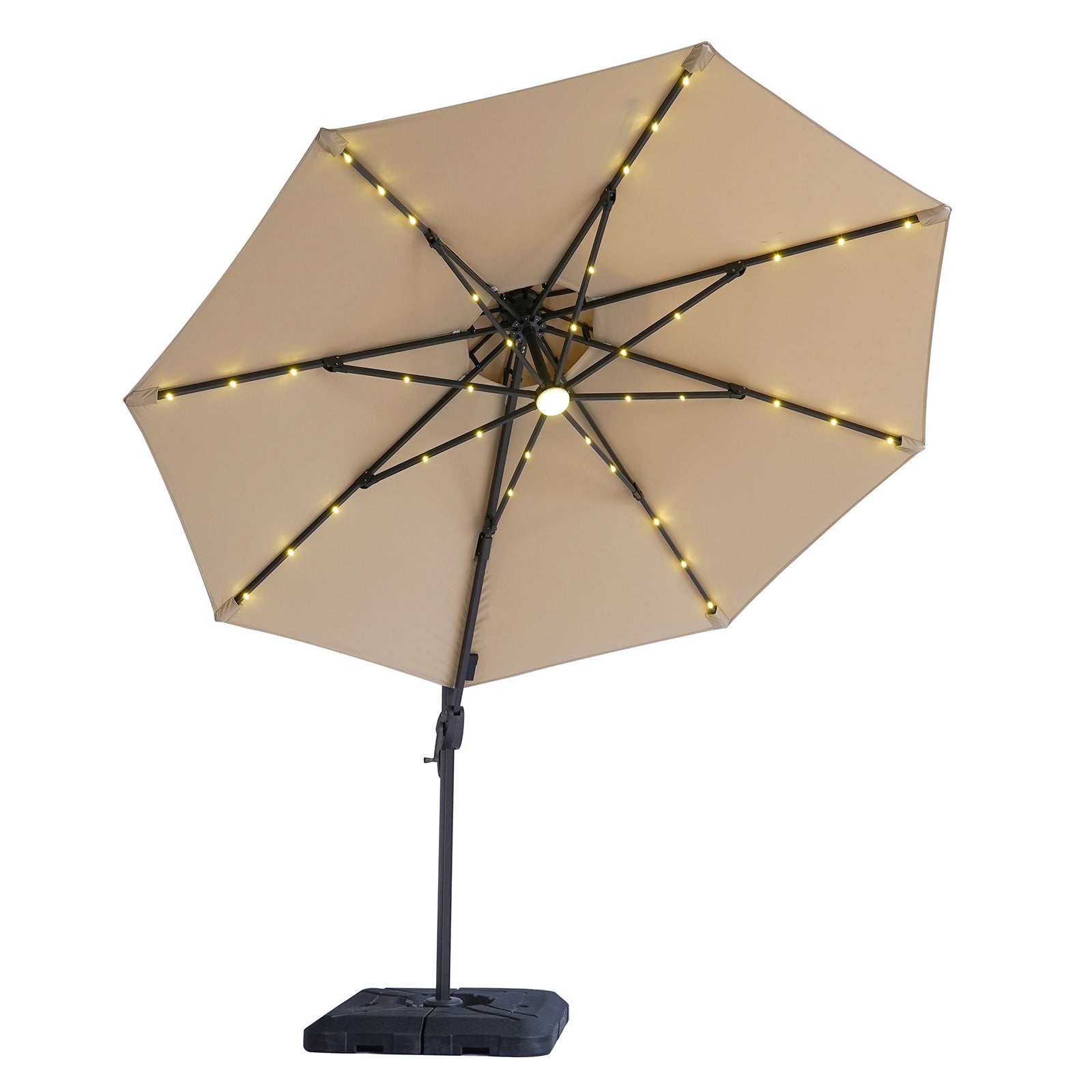 Nuti Beige Round Umbrella w/Base