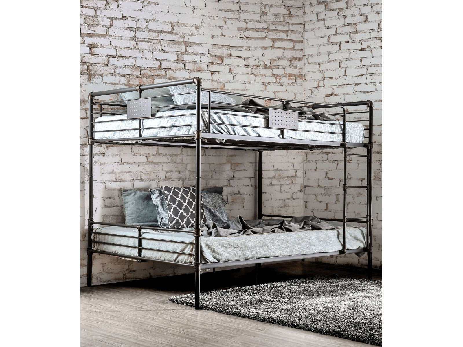 Olga Antique Black Queen/Queen Bunk Bed