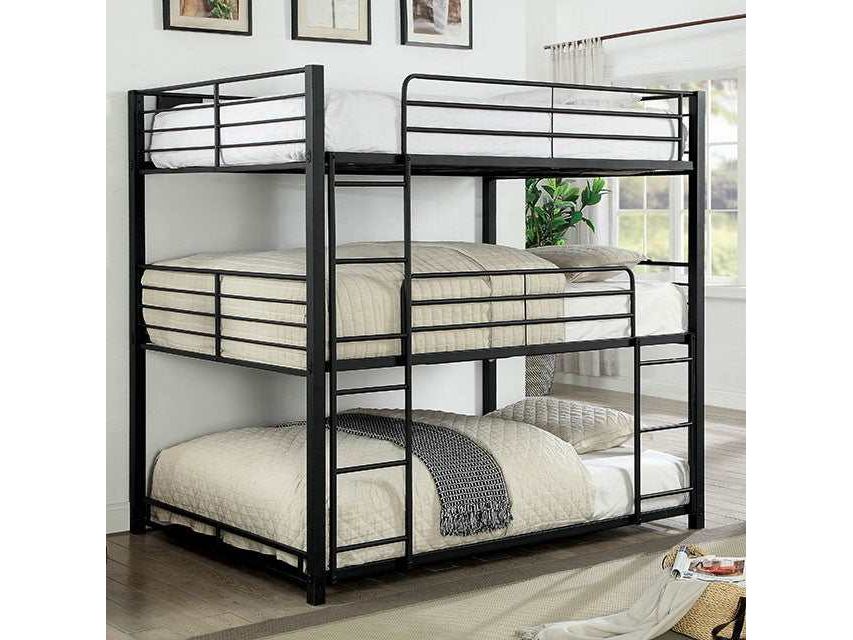 Olga Sand Black Full Triple Decker Bed