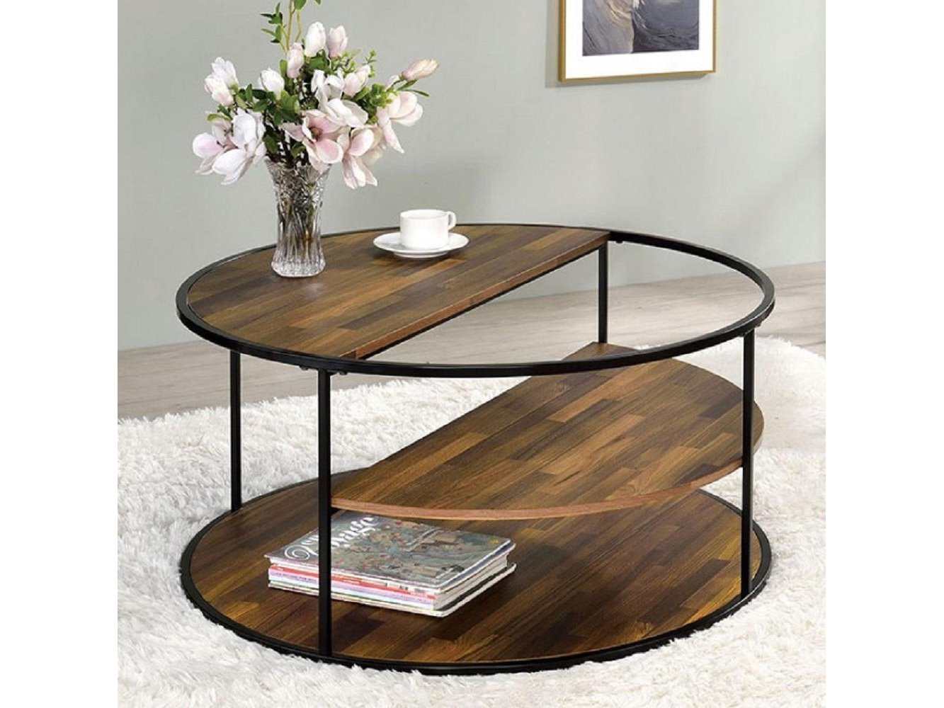 Orrin Black & Walnut Coffee Table