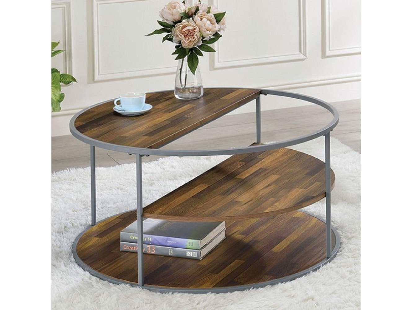 Orrin Gray & Walnut Coffee Table