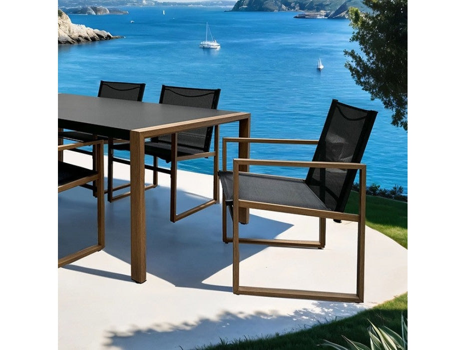 Oswego Black-Natural Outdoor Dining Table