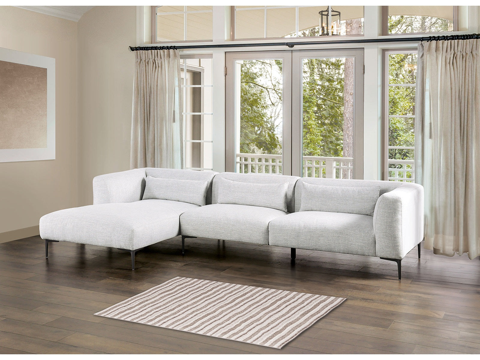 Paderborn Light Gray Left Chaise Sectional