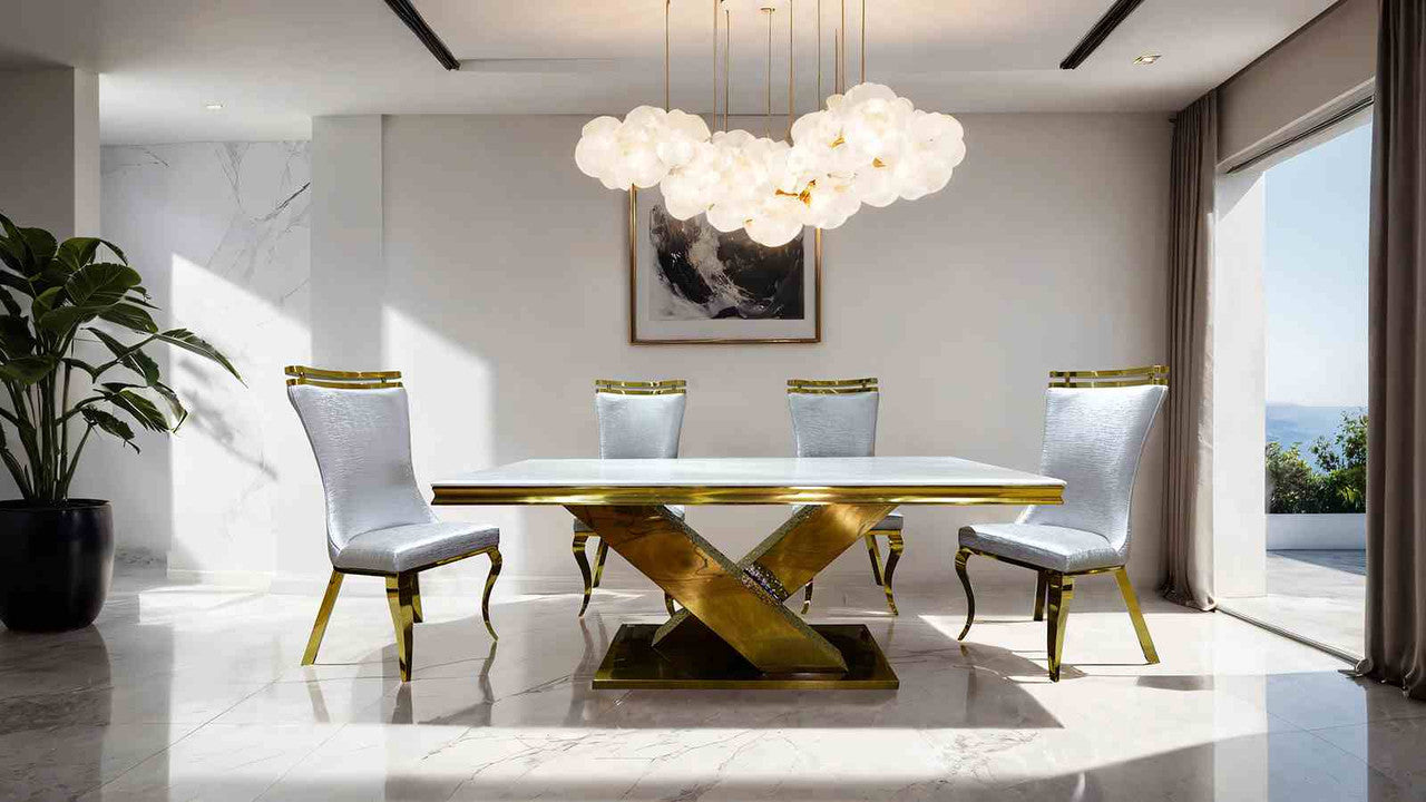 Palazzo Gold/Black 7 Pc. Dining Table Set