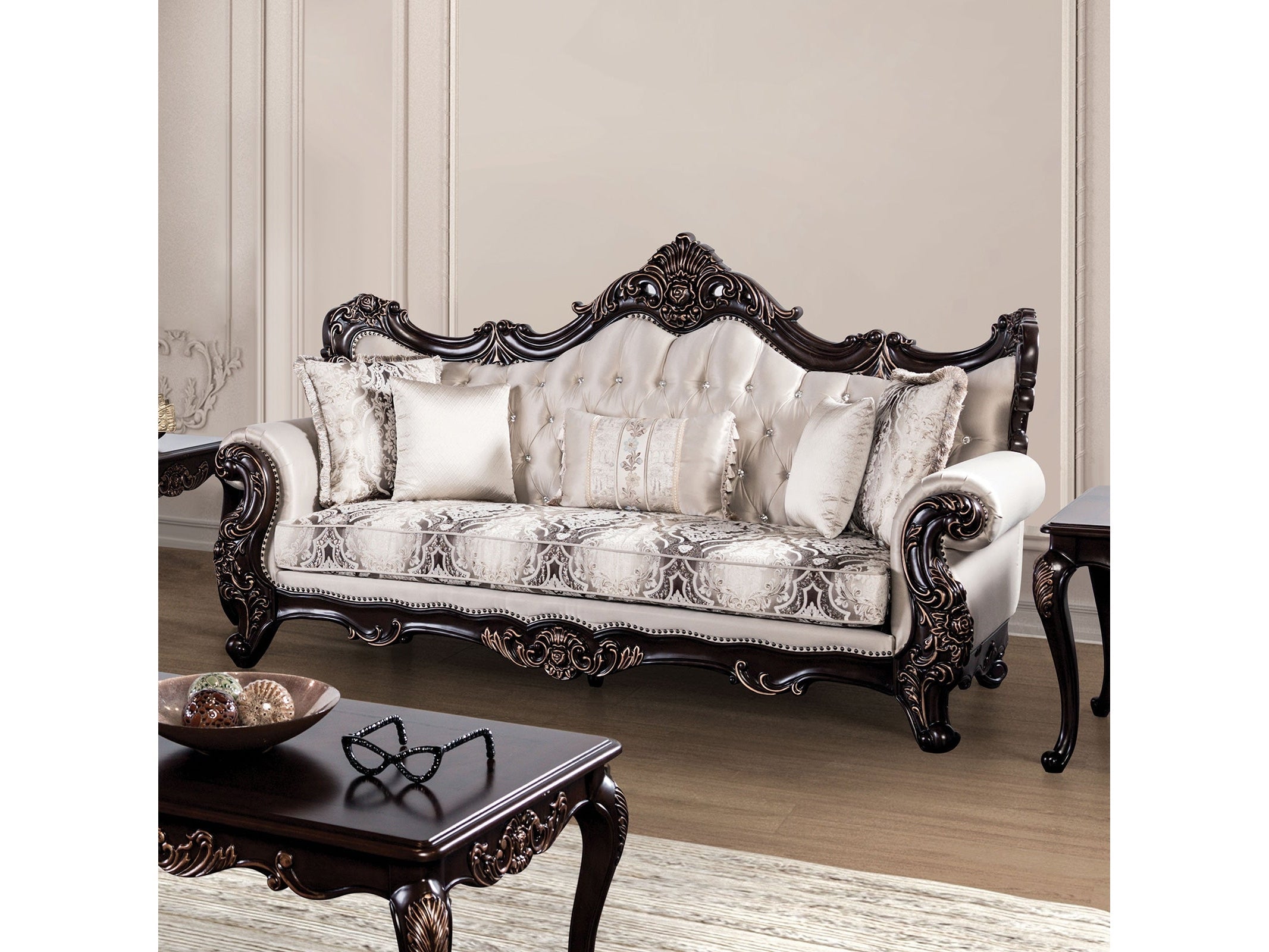 Palencia Dark Cherry/Beige Sofa