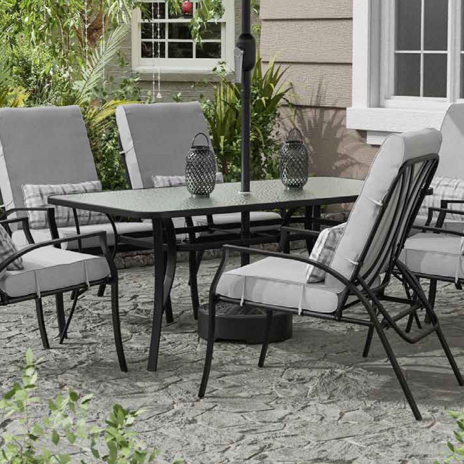 Palma Black/Gray Outdoor Dining Chair