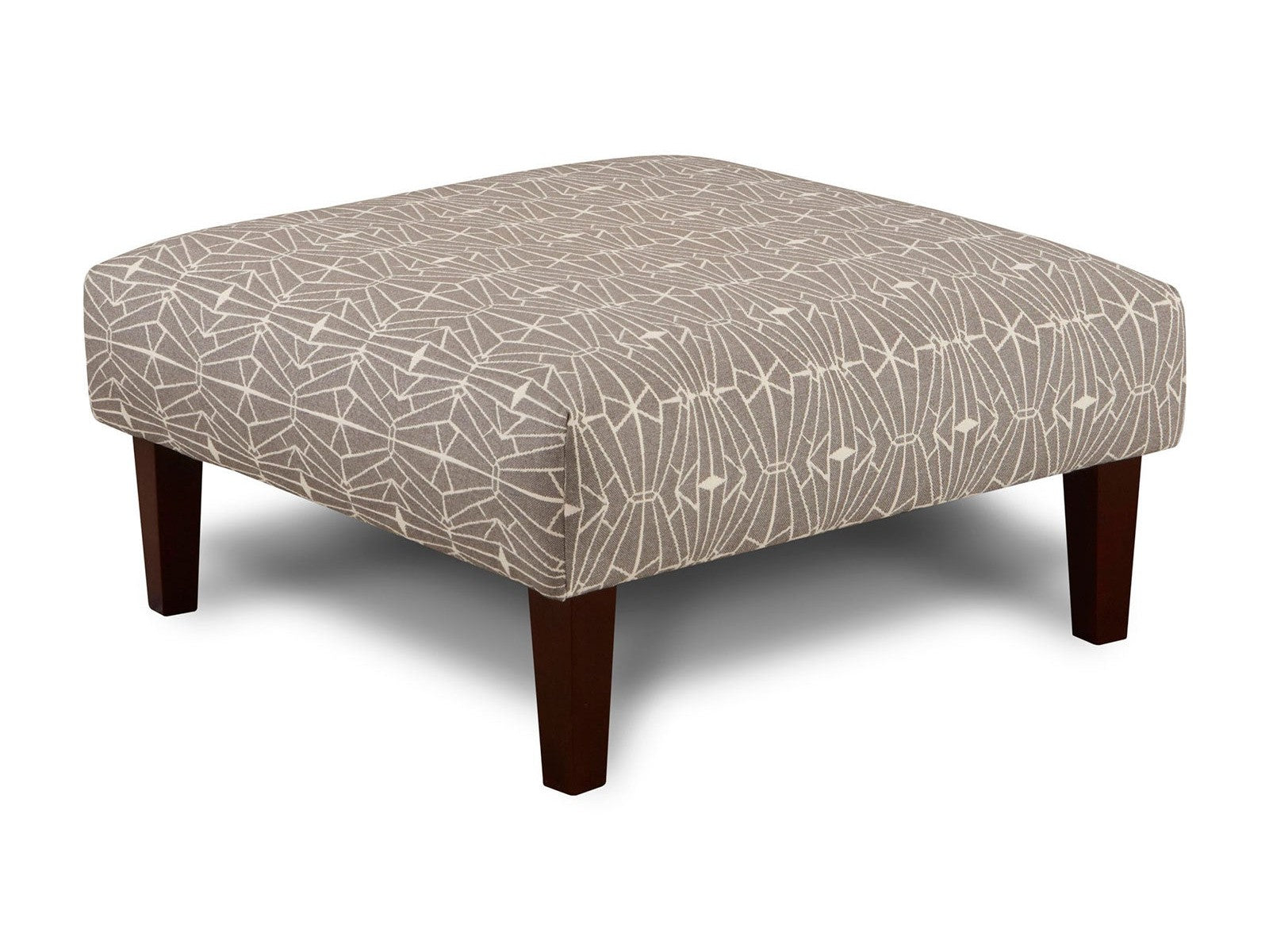 Parker Gray/Pattern Ottoman