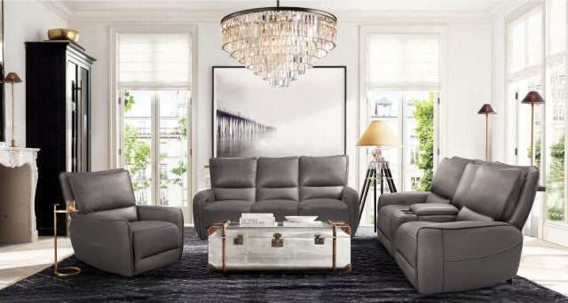 Phineas Gray Top Grain Leather Match Power Recliner
