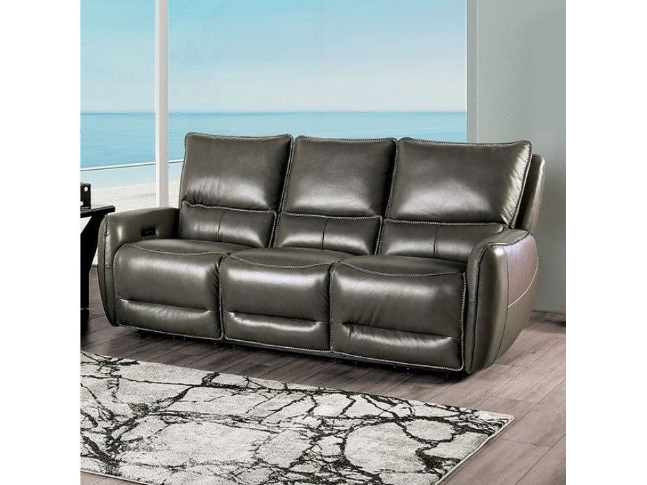 Phineas Gray Top Grain Leather Match Power Reclining Sofa